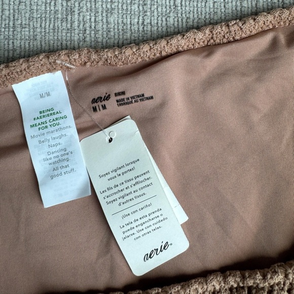 Aerie Tan Textured Bikini Bottom - Picture 2 of 4